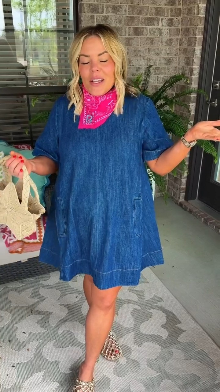 How ADORABLE is this little denim dress from Anthropologie?! I am in love! Don't miss out on using my code BRITTANYY20 for 20% off your purchase!!😍😍 

 #LTKdayinmylife #LTKgrwm #LTKootd