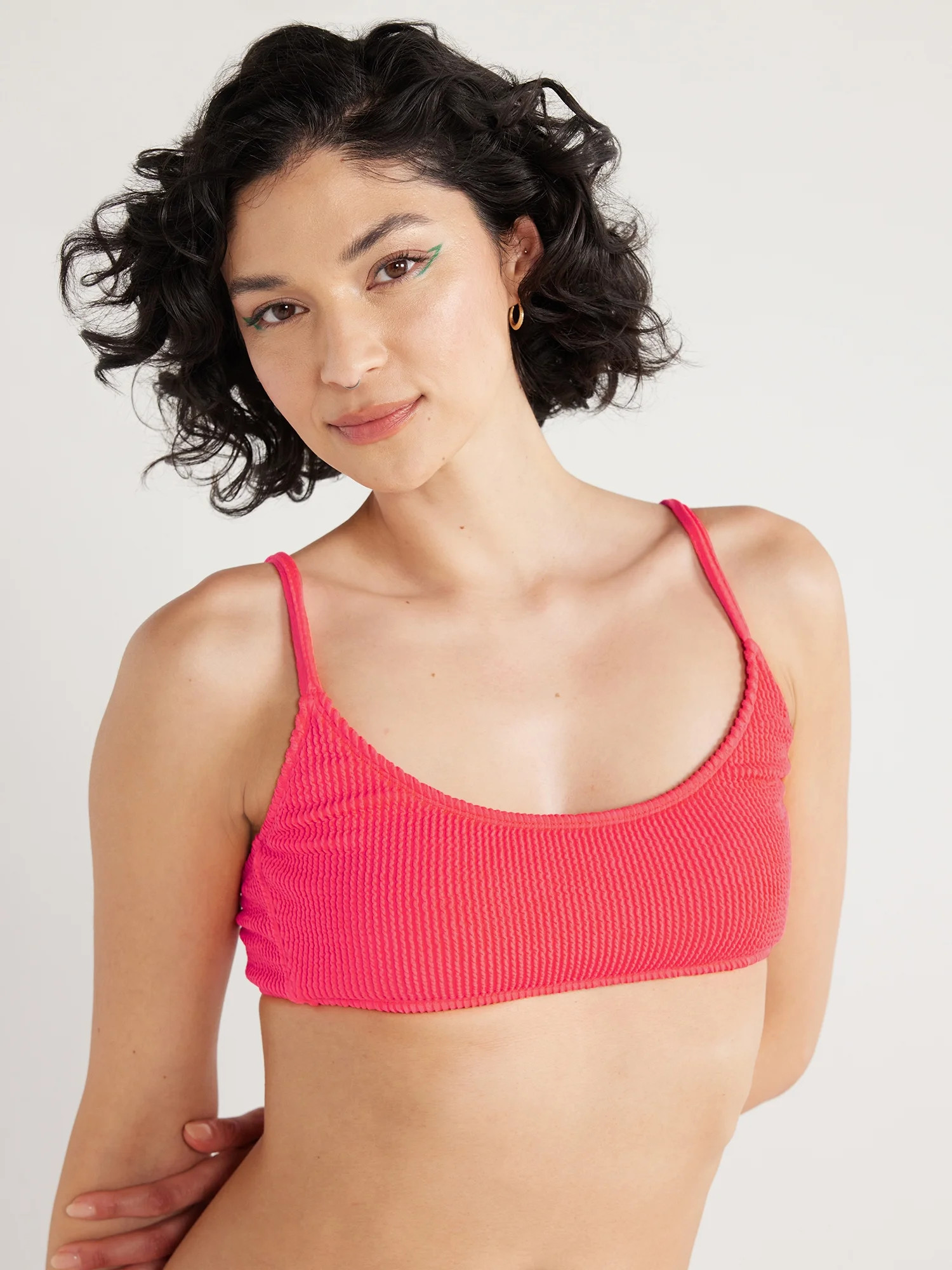 No Boundaries Juniors’ Crinkle Bralette Bikini Top, Sizes S-XXL | Walmart (US)