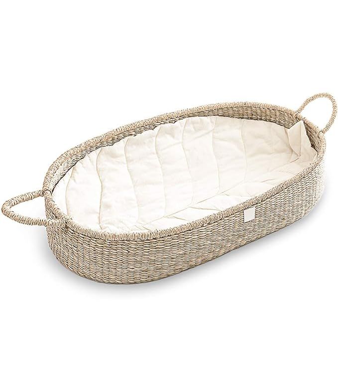Baby Changing Basket with Luxury & Unique Leaf Linen Liner. Generous High Sides of 5.5 Inch Make ... | Amazon (US)