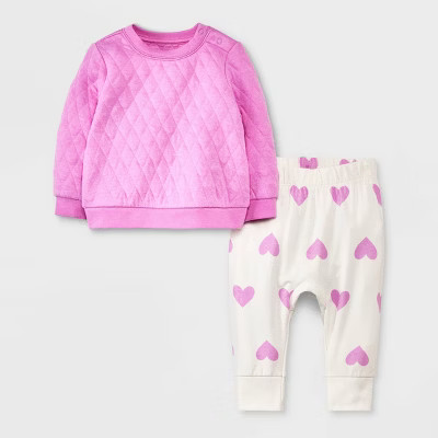 Baby Girls' Heart Top & Bottom set - Cat & Jack™ Purple | Target