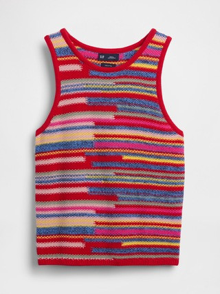 100% Cotton Stripe Crop Sweater Tank | Gap (US)