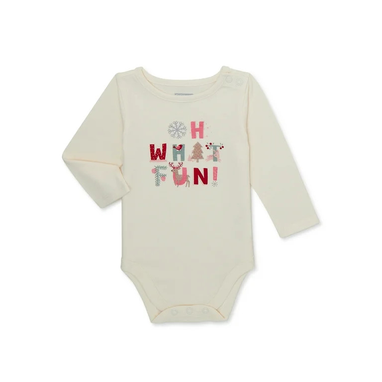 Garanimals Baby Girls Graphic Bodysuit with Long Sleeves, Sizes 0-24 Months | Walmart (US)