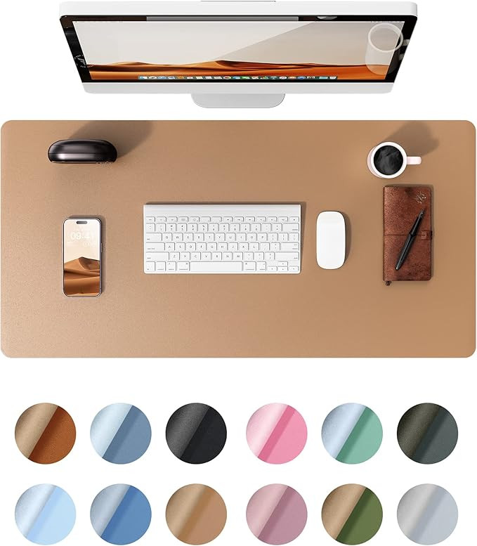 YSAGi Leather Desk Pad Protector, Office Mat, Large Mouse Pad, Non-Slip PU Blotter, Laptop Waterp... | Amazon (US)