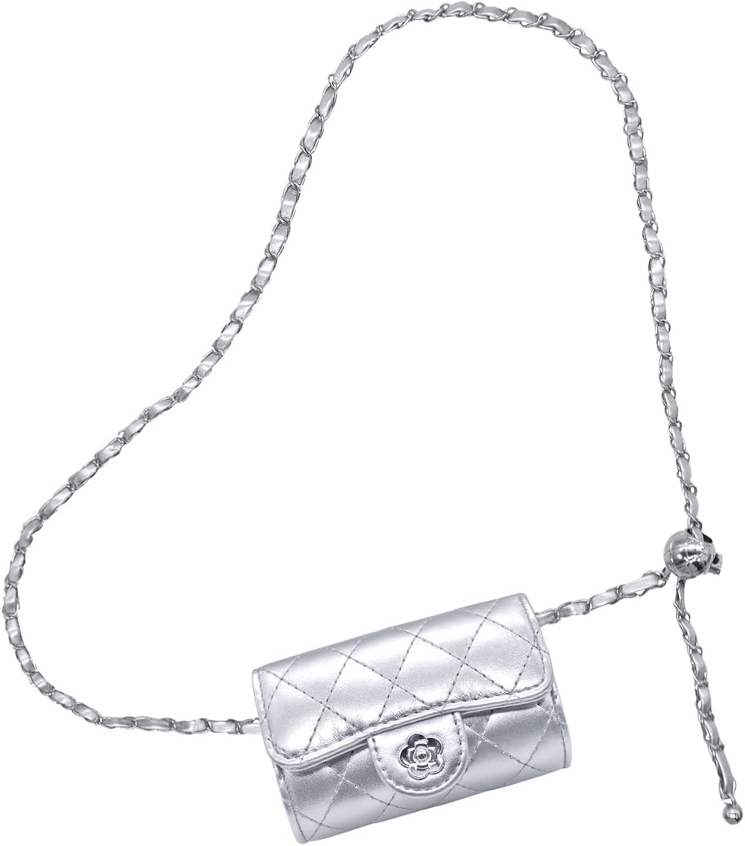 YAMEIZE Mini PU Leather Chain Belt Bag for Women Quilted Waist Purse Crossbody Fanny Pack Detacha... | Amazon (US)