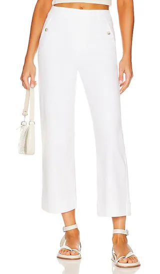Stretch Twill Cropped Wide Leg Pant in Bright White | Revolve Clothing (Global)