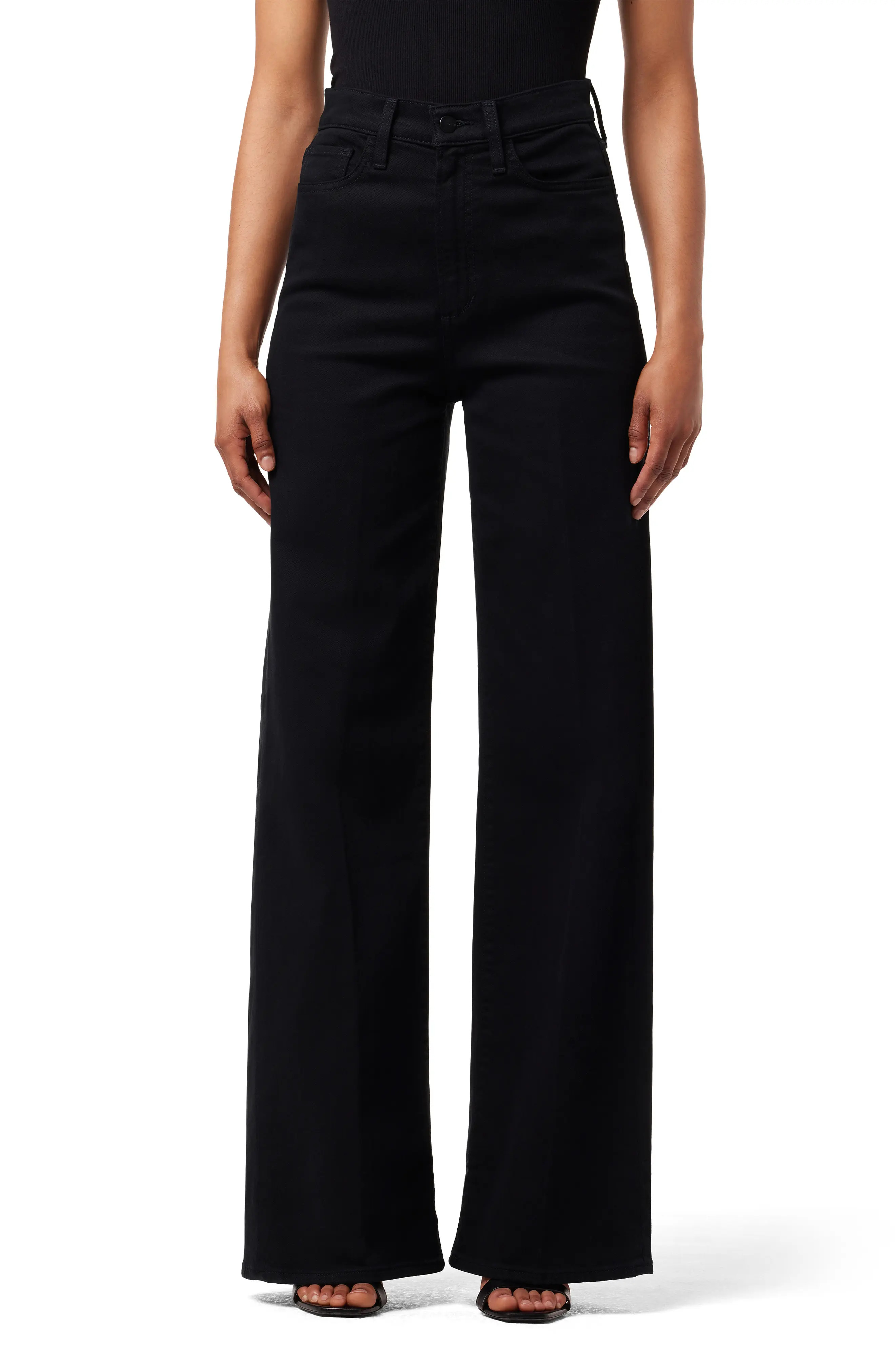 Joe's The Mia High Waist Wide Leg Jeans in Black at Nordstrom, Size 34 | Nordstrom