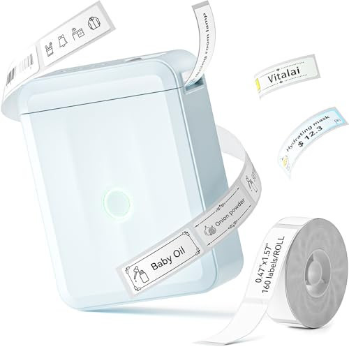 NIIMBOT D110 New Version Label Maker Machine with Tape, Handheld Bluetooth Label Printer, Mini Thermal Printer, Sticker Maker for Organizing Home Kitchen School, Blue | Amazon (US)