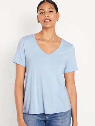 Luxe Ribbed Slub-Knit T-Shirt | Old Navy (US)