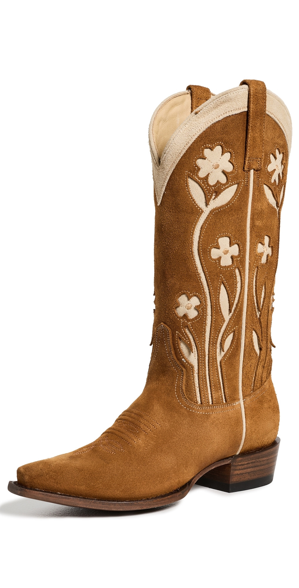 THE GREAT. Stetson x THE GREAT. Cowboy Boots Tan Floral 7 | Shopbop
