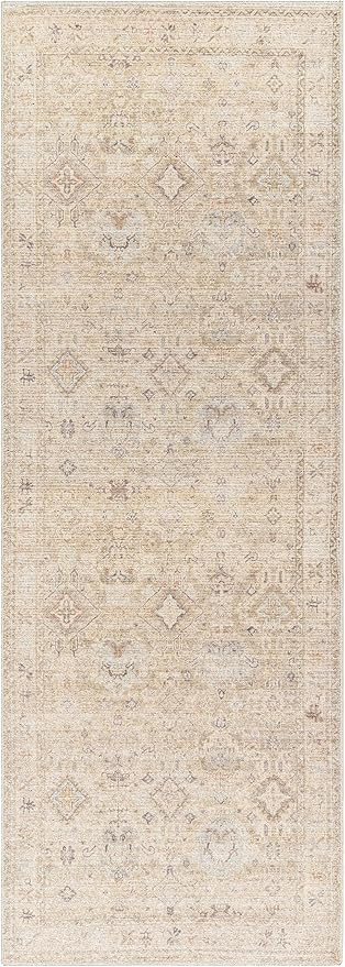 Nakia Traditional Runner Rug - Ivory, Cream, Medium Brown - 2'7" x 7'3" Runner | Amazon (US)