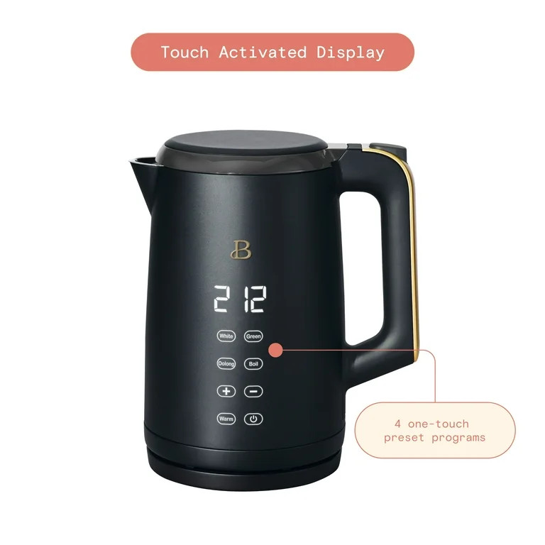 Beautiful 1.7-Liter Electric Kettle 1500 W with One-Touch Activation, Black Sesame by Drew Barrym... | Walmart (US)