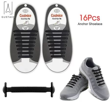 GustaveDesign No Tie Shoelaces for Kids & Adults The Elastic, Silicone Shoe Laces to Replace Your... | Walmart (US)