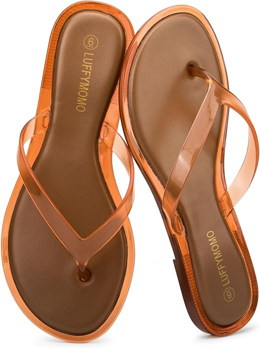 Luffymomo Women's Casual Jelly Flip Flops | Amazon (US)
