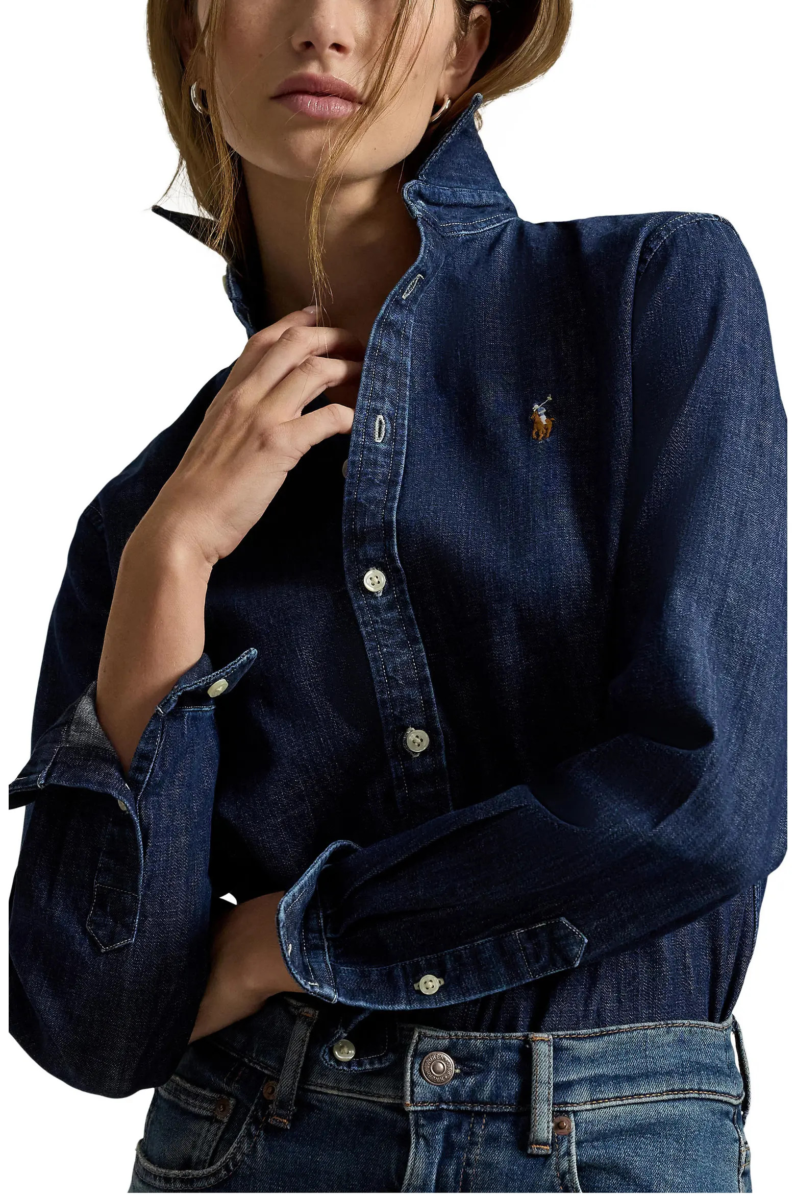 Polo Ralph Lauren Long Sleeved Denim Shirt (Women) | Nordstrom | Nordstrom