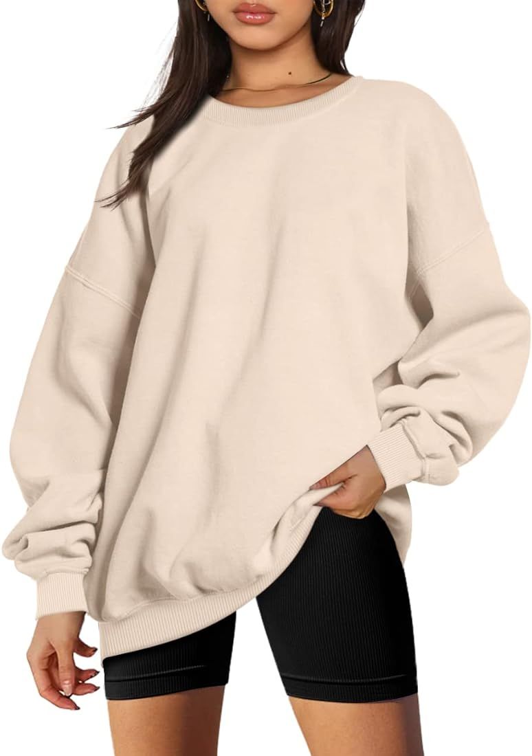 EFAN Women's Oversized Fleece Sweatshirts Long Sleeve Crew Neck Pullover Sweatshirt Casual Hoodie... | Amazon (US)
