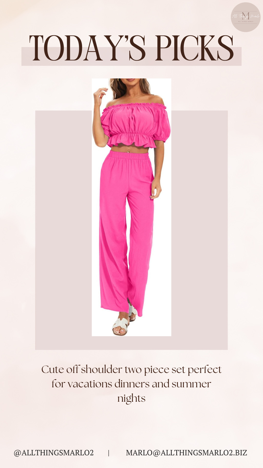Cute off shoulder two piece set perfect for vacations dinners and summer nights 

 #LTKSeasonal #LTKWorkwear #LTKTravel
