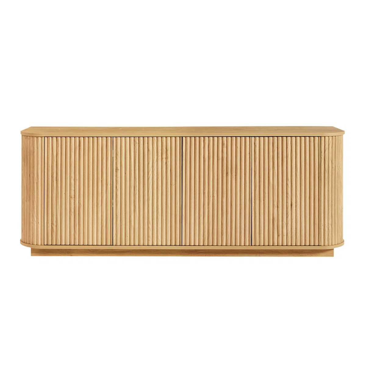Sideboard Storage Cabinet TV Stand With Wave Pattern Buffet Cabinet Wooden Vertical Striped Cabin... | Wayfair North America