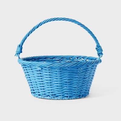 12" Willow Plastic Wicker Easter Basket Blue - Spritz™ | Target