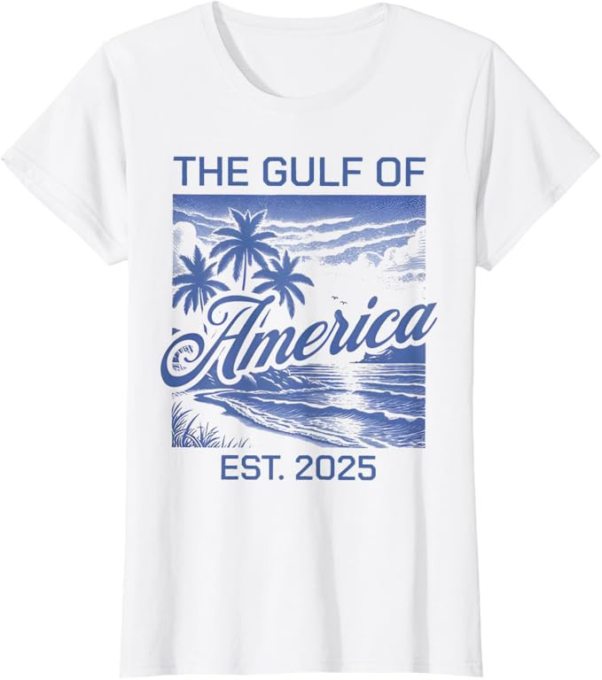 Retro Gulf Of USA America Est 2025 American Flag Gulf Mexico T-Shirt | Amazon (US)