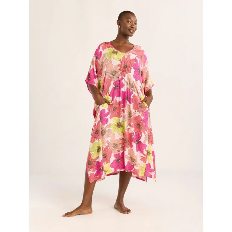 Joyspun Women’s Sleepwear Woven 46” Caftan Nightgown, S-4X - Walmart.com | Walmart (US)