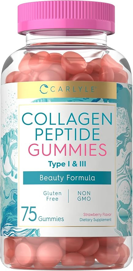 Carlyle Collagen Gummies | Strawberry Flavor Beauty Supplement | Hydrolyzed Collagen Peptides for... | Amazon (US)