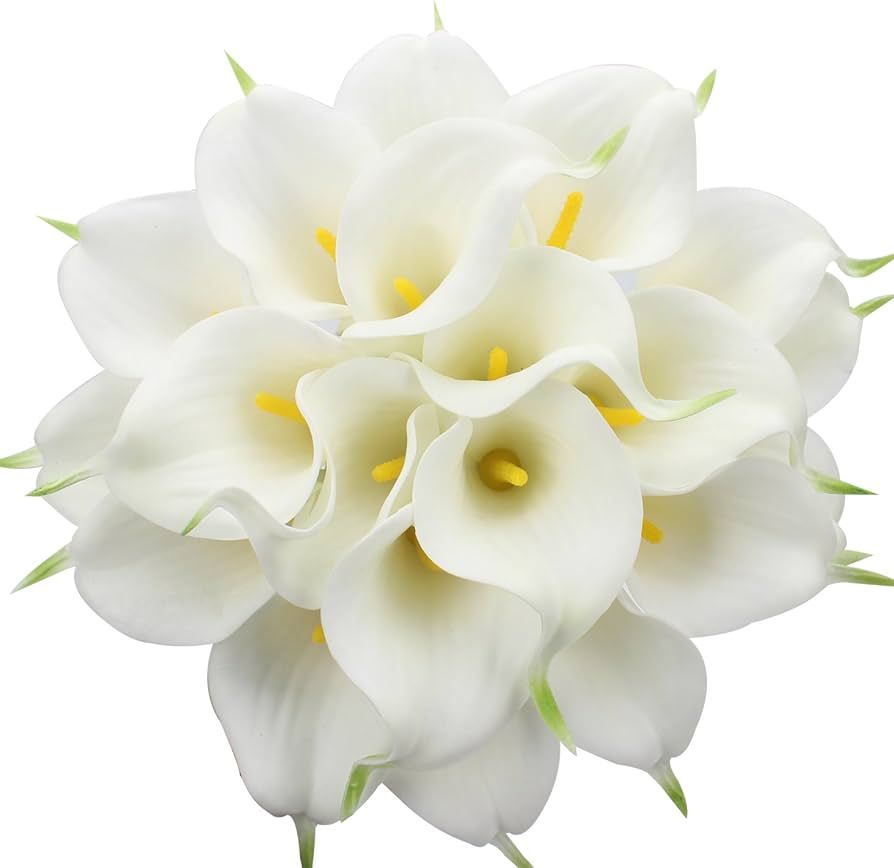 Duovlo 20pcs Calla Lily Bridal Wedding Bouquet Lataex Real Touch Artificial Flower Home Party Dec... | Amazon (US)