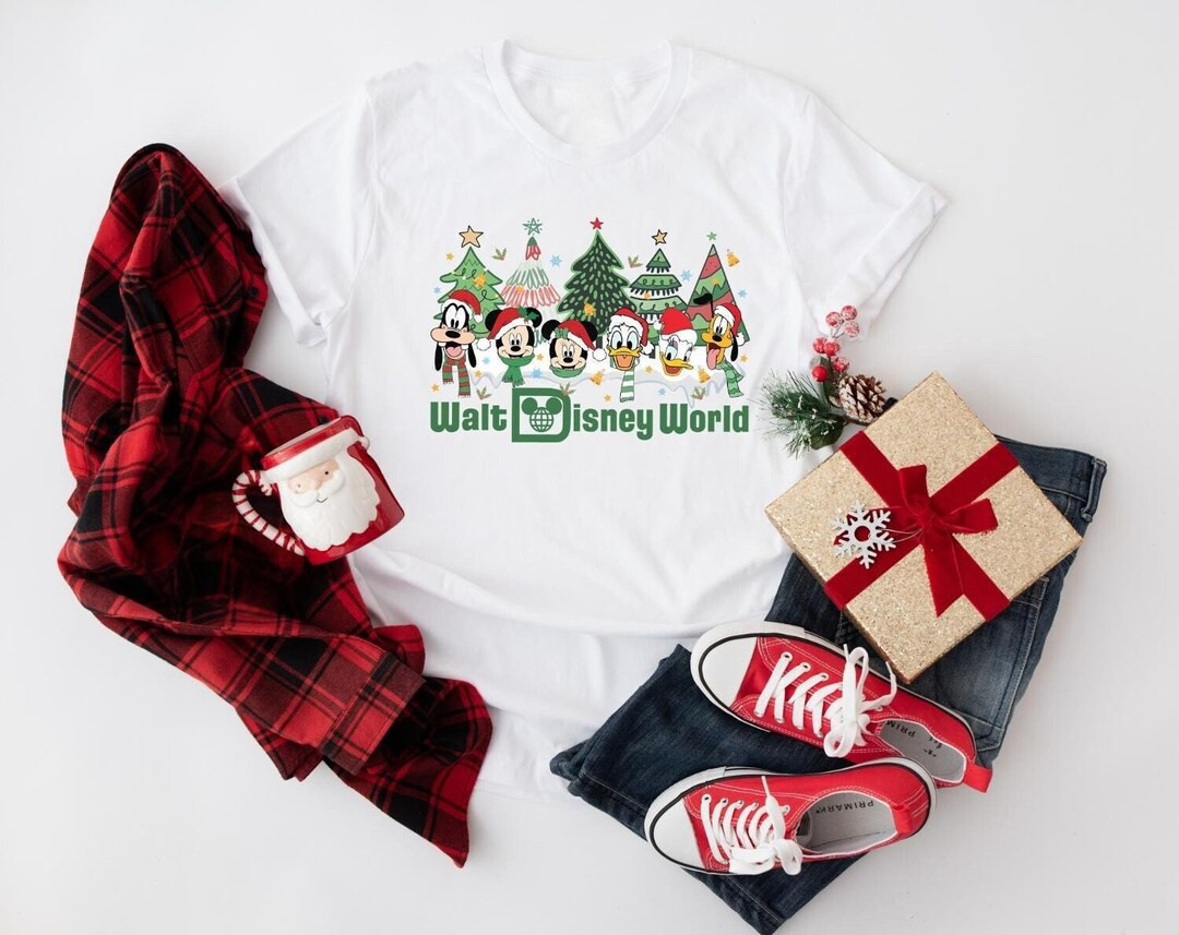 Vintage Walt Disney World Christmas Shirt, Disney Christmas Shirt, Mickey and Friends Christmas T... | Etsy (US)