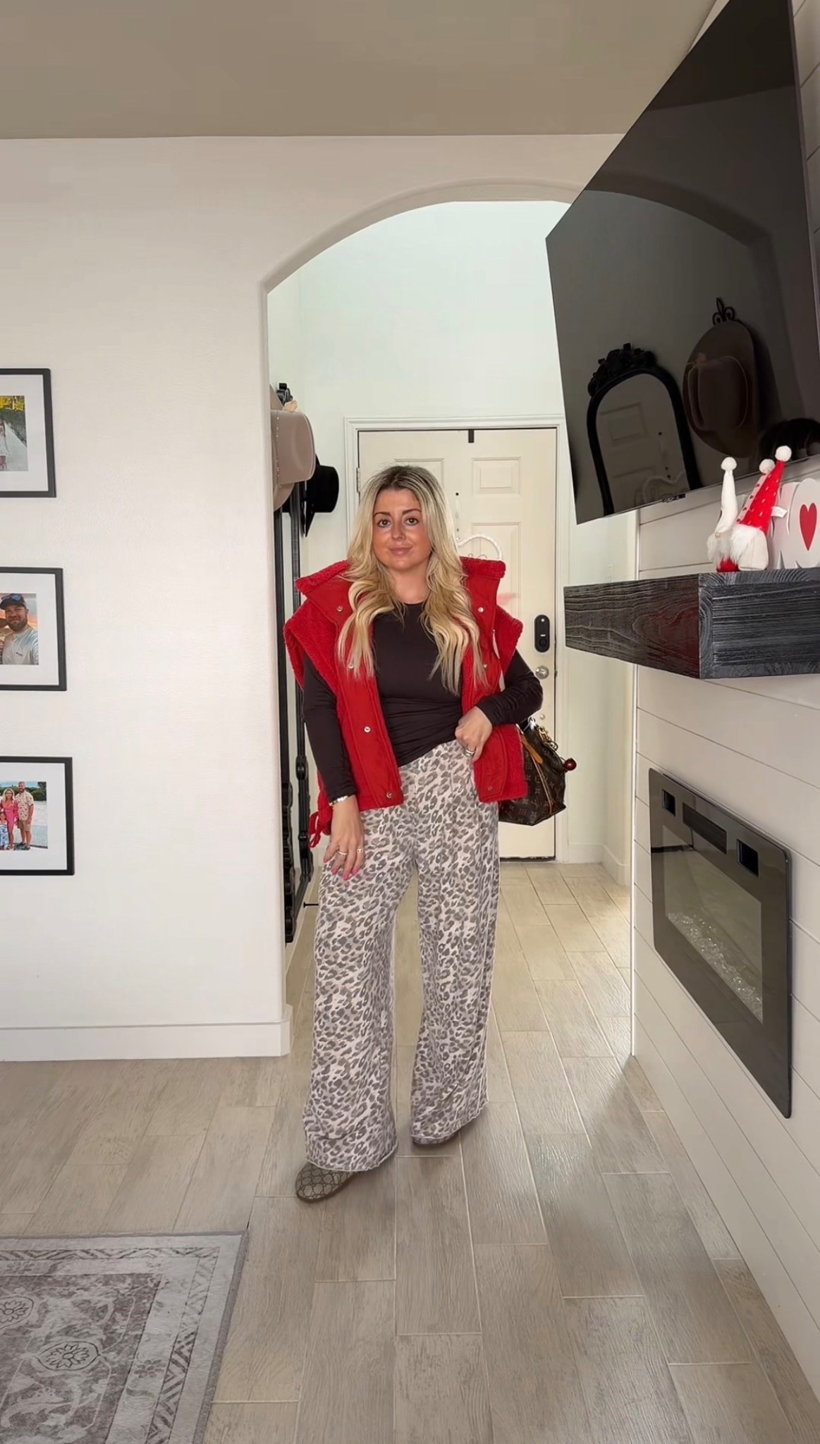 Winter outfit
Small fleece vest 
Leopard trouser small
Gucci clogs tts

#LTKootd