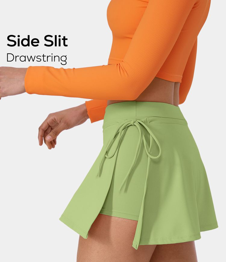 Women’s Everyday Cloudful™ Air Lace Up A Line 2-in-1 Side Pocket Mini Cool Touch Skirt - HALA... | HALARA