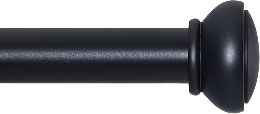 Black Curtain Rods for Windows 28 to 120 Inches Adjustable 1 Inch Diameter Decorative Single Wind... | Amazon (US)