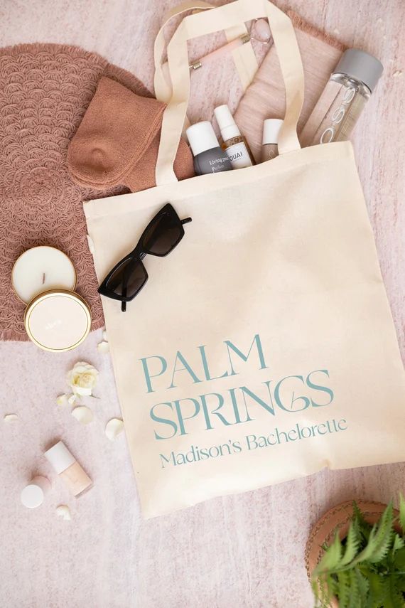 Palm Springs Welcome Tote Bag - Destination Wedding Welcome Totes - Palm Springs Welcome Tote - D... | Etsy (US)