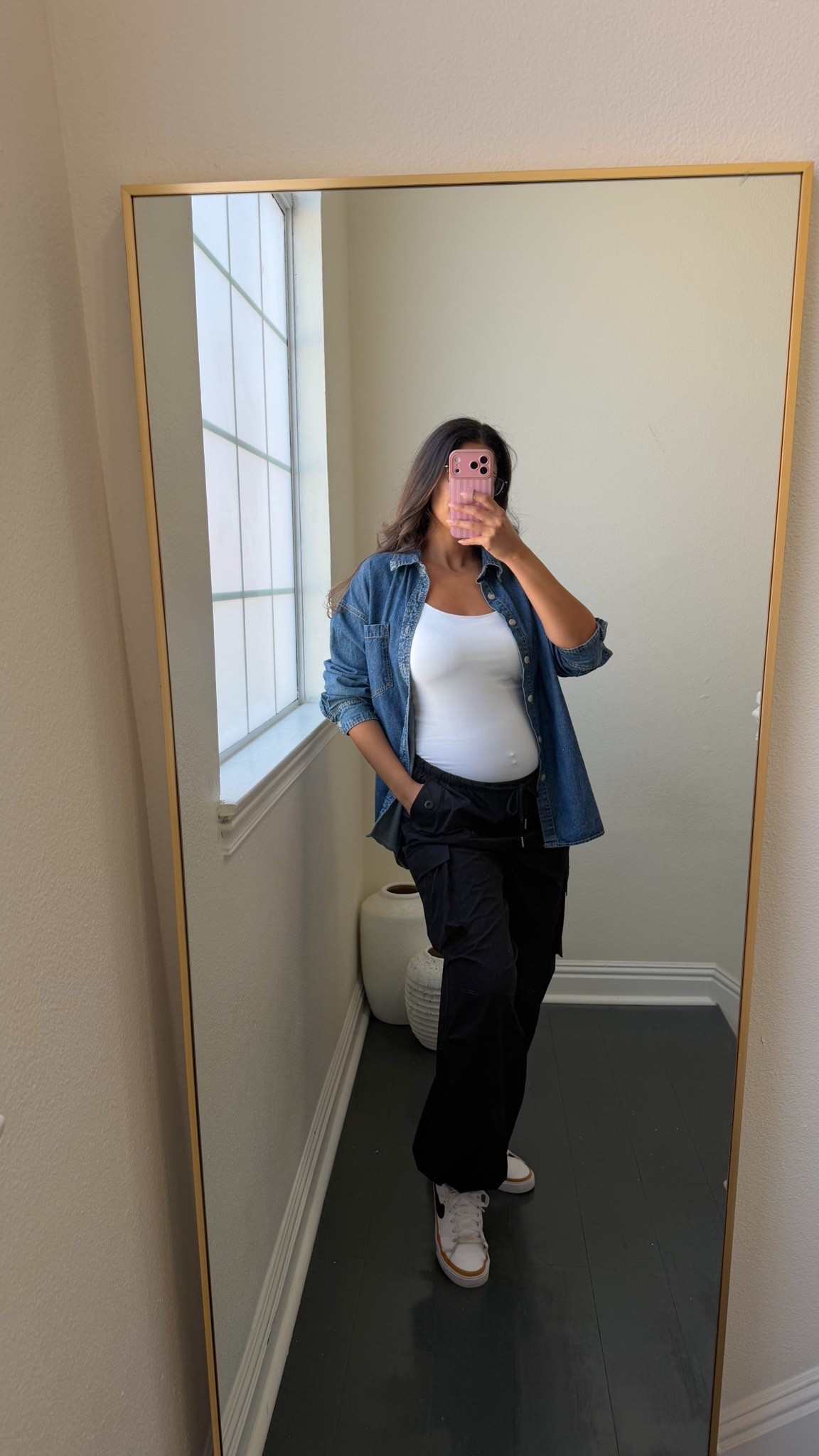 Grocery run outfit! Large in the bottoms, medium in the tank (has a built in shelf bra) and large in the denim over shirt

#LTKootd #LTKMidsize #LTKSeasonal