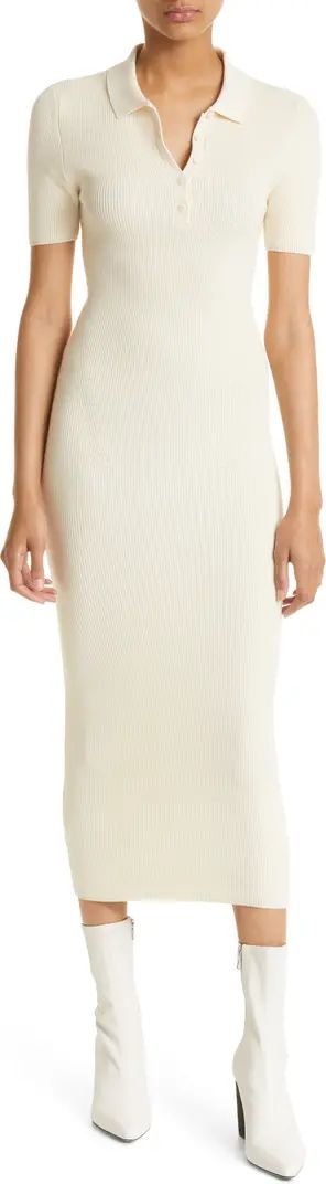 Amy Ribbed Cotton Blend Polo Dress | Nordstrom