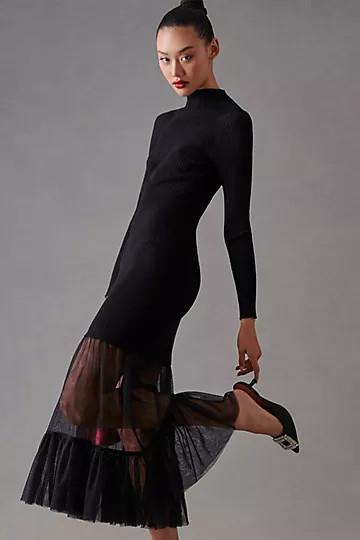 By Anthropologie Tulle Sweater Dress | Anthropologie (US)