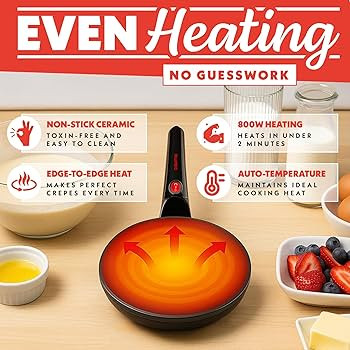 Gourmia 8” Crepe Maker – Nonstick Ceramic Electric Griddle for Crepes, Tortillas & Omelets, A... | Amazon (US)