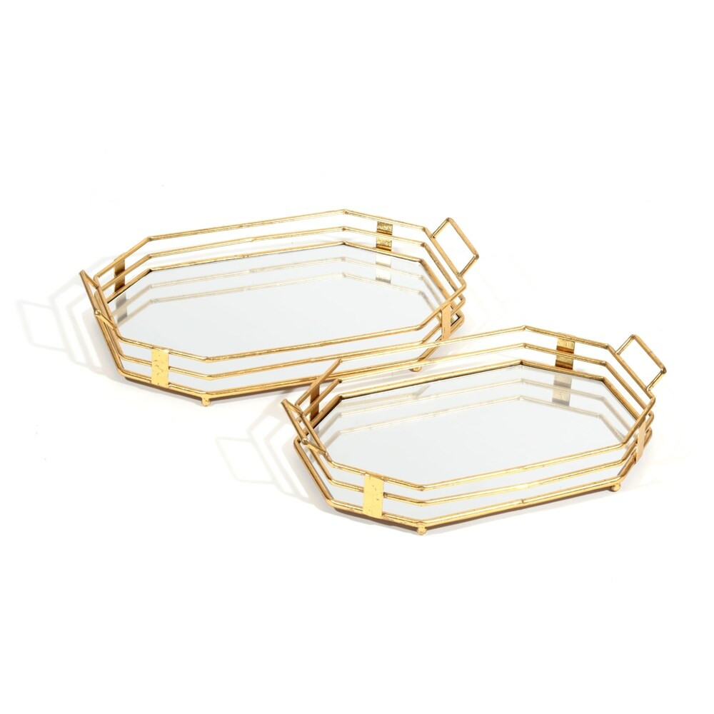 Tavina Mirrored Trays, S2 | Bed Bath & Beyond