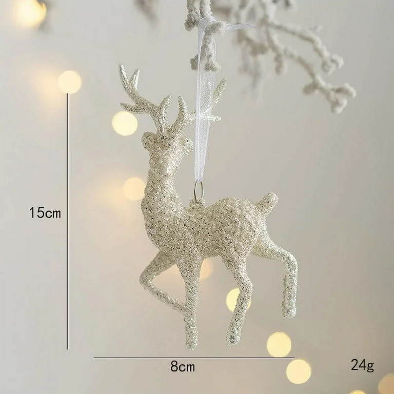 SDJMa Christmas Reindeer Ornament, Glitter Silver Deer Hanging Ornaments for Xmas Tree Car Backpa... | Walmart (US)