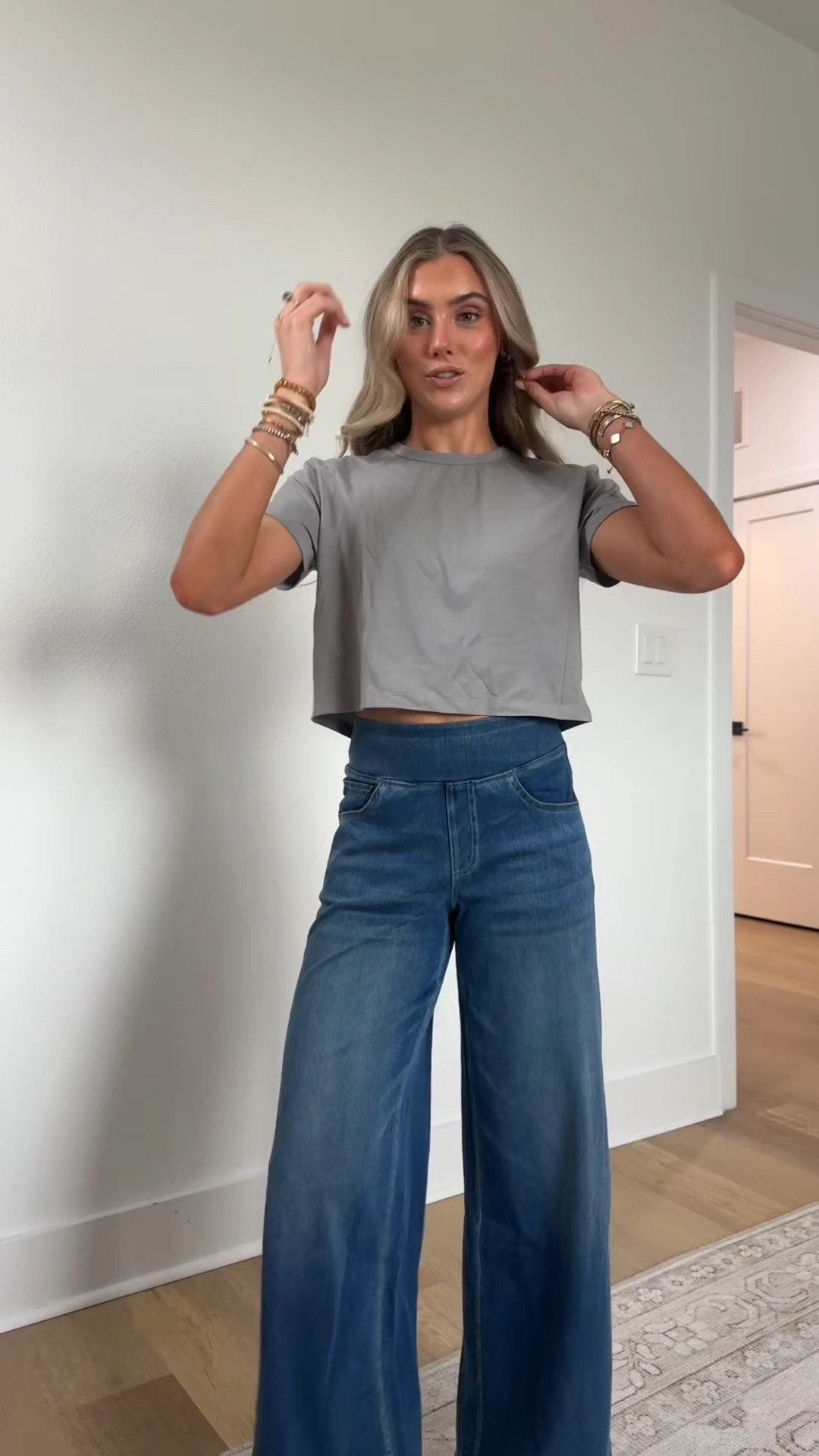 Halara Flex™ High Waisted Pockets Baggy Wide Leg Washed Casual Jeans size XS. Designed to look like denim but is actually a stretchy knit fabric. My tee is cuts clothing my code is SLOANEV!  @Halara 

#LTKootd #LTKTravel #LTKSaleAlert