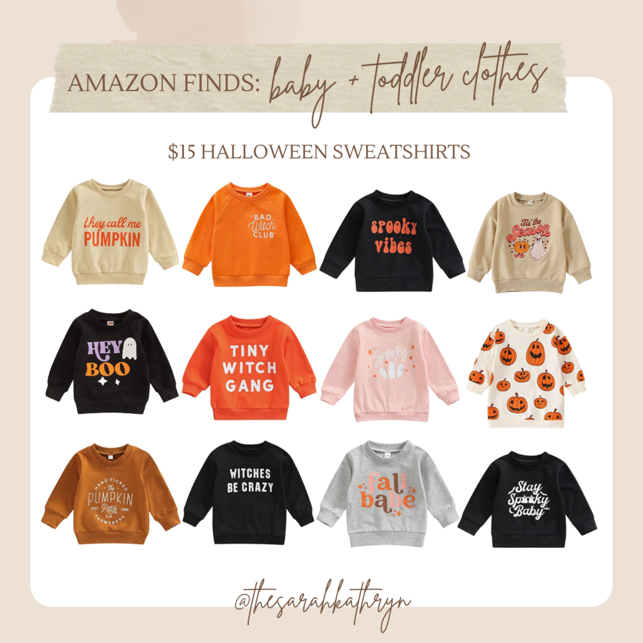 baby + toddler halloween sweatshirts on amazon!

#LTKkids #LTKHalloween #LTKSeasonal