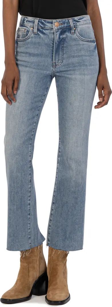 Kelsey Fab Ab High Waist Raw Hem Ankle Flare Jeans | Nordstrom