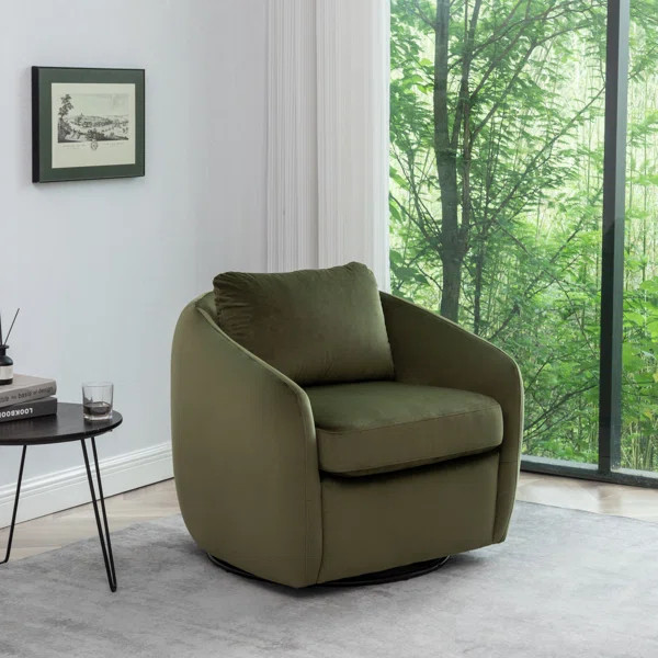 Balvir Upholstered Swivel Barrel Chair | Wayfair North America