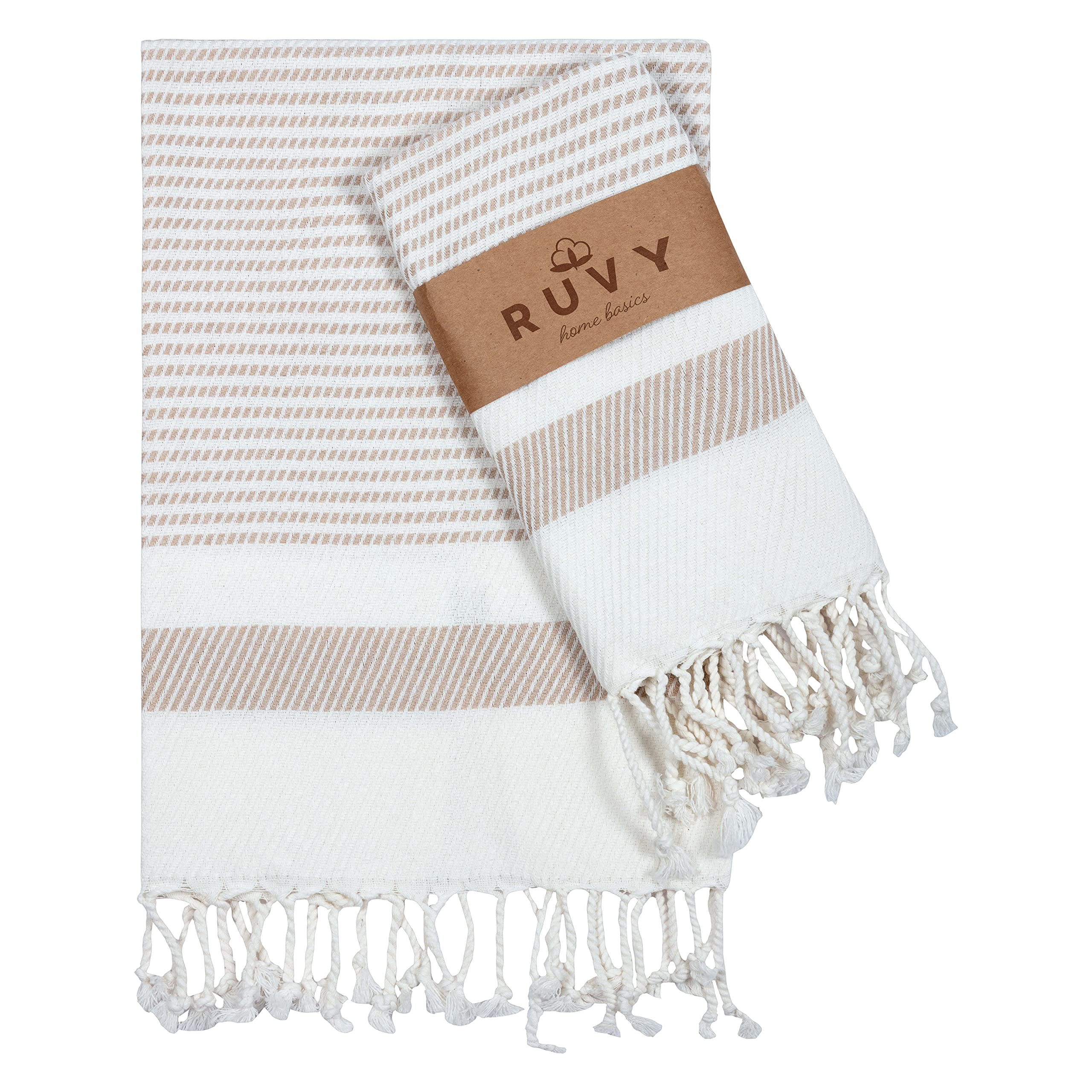 Ruvy Home Basics Turkish Hand Towels for Bathroom Set of 2 | 18"x40", Cotton | Decorative Towel f... | Amazon (US)