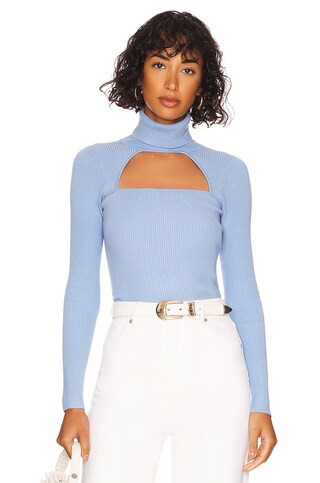 Camila Coelho Roscoe Sweater in Baby Blue from Revolve.com | Revolve Clothing (Global)