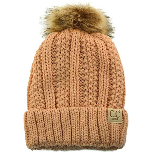 C.C Baby Beanies Winter Hat for Kids, 100% Acrylic Knitted Beanie Hat with Pom Pom for Boys Girls 2t-4t (US, Alpha, One Size, Indi Pink) | Amazon (US)