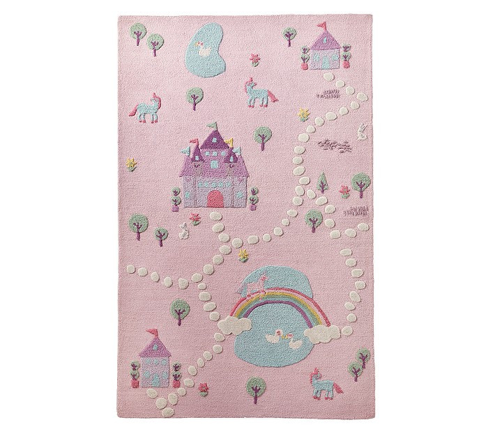 3-D Activity Unicorn Castle Play Rug | Pottery Barn Kids