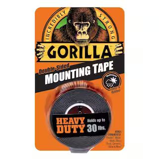 Gorilla 1 in. x 1.67 yd. Black Heavy Duty Mounting Tape 6055002 - The Home Depot | The Home Depot