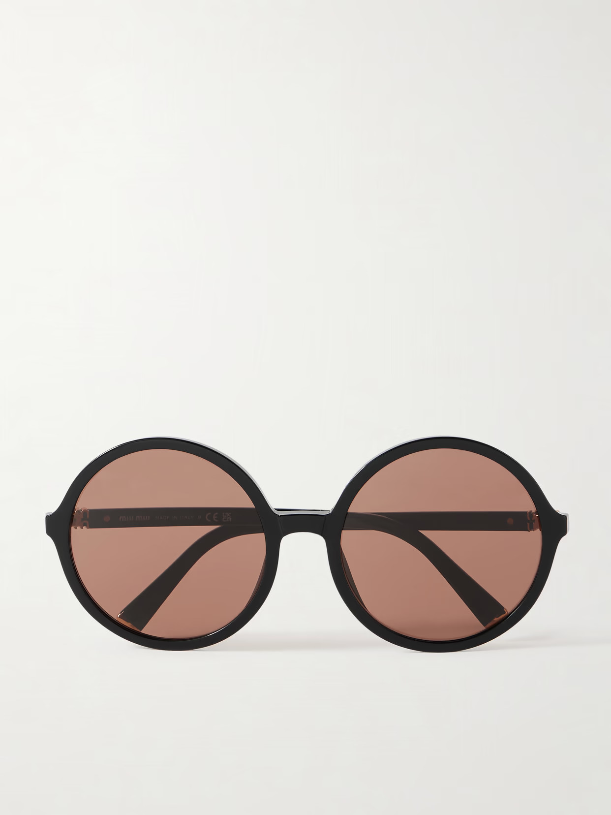 Miu Miu Eyewear - Round-frame Acetate Sunglasses - Black | NET-A-PORTER (US)