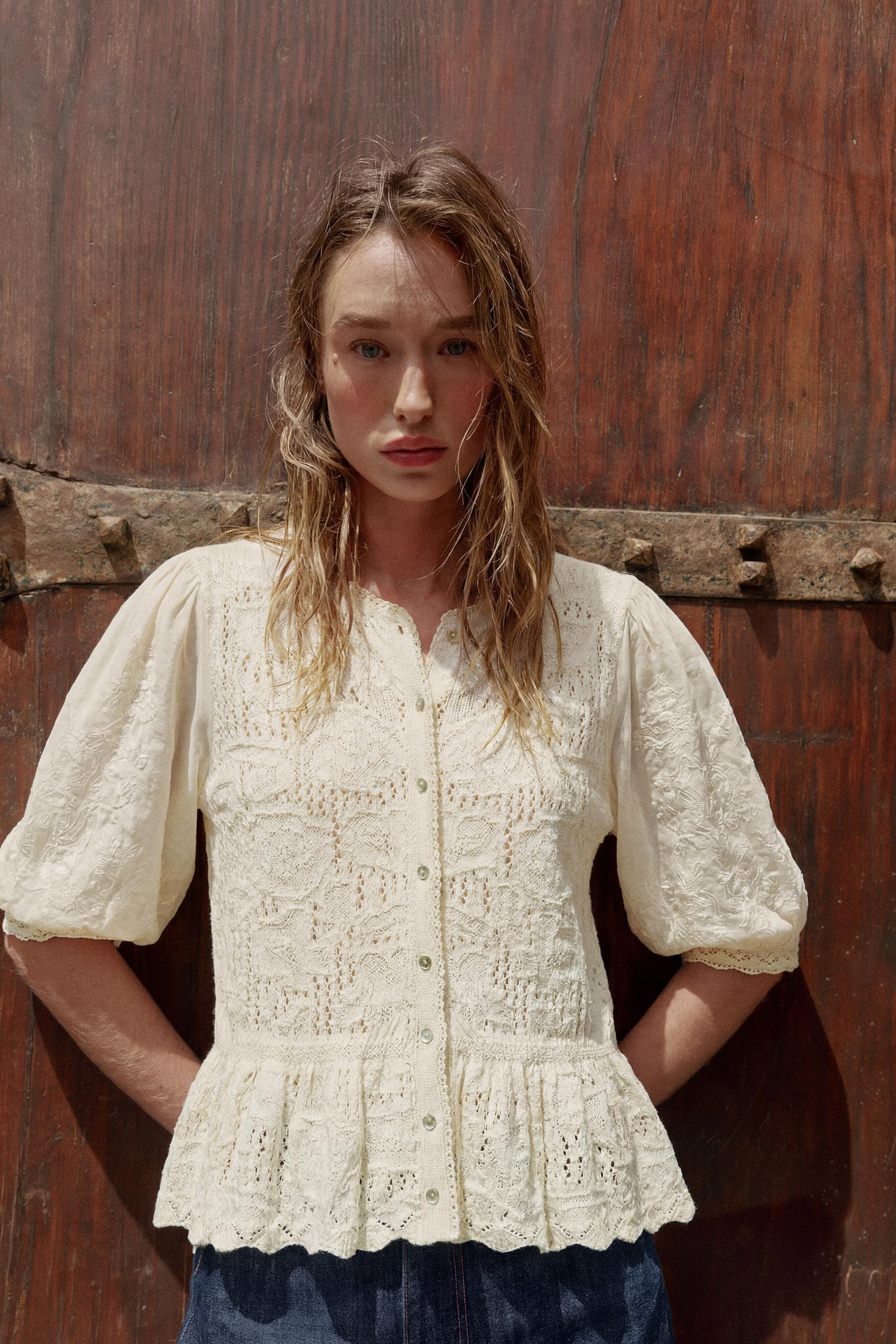 ROMANTIC COMBINATION KNIT JACKET | Zara US
