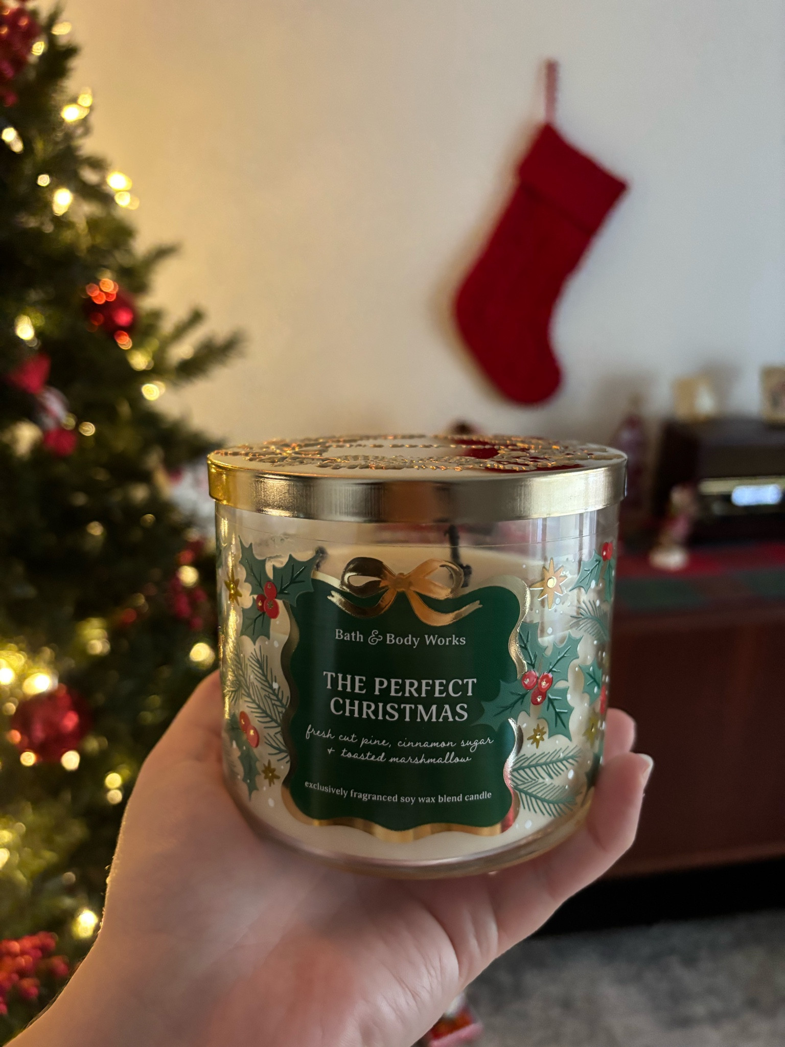 If you only have a fake Christmas tree then I recommend this candle from Bath and Body Works! It’s Fresh Cut Pine, Cinnamon Sugar, and Marshmallow. It’s smells amazing and is reminiscent of a fresh cut Christmas tree! 😊🎄🎅🏻♥️

#LTKHome #LTKSeasonal #LTKHoliday