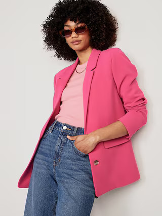 Crepe Suit Blazer for Women | Old Navy (US)